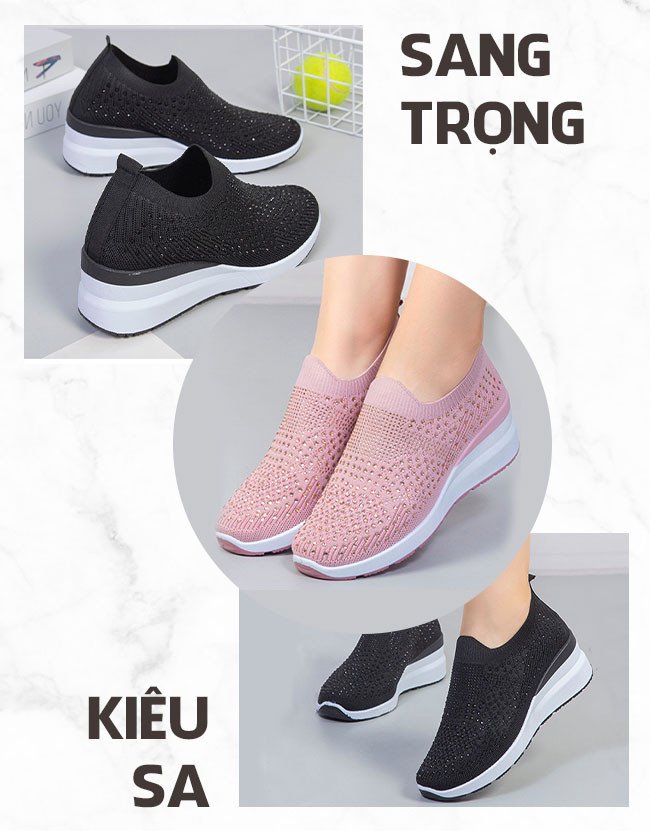 Giày lười nữ sở hữu phần đế vững chắc, là sự lựa chọn hoàn hảo cho phong cách đính đá.