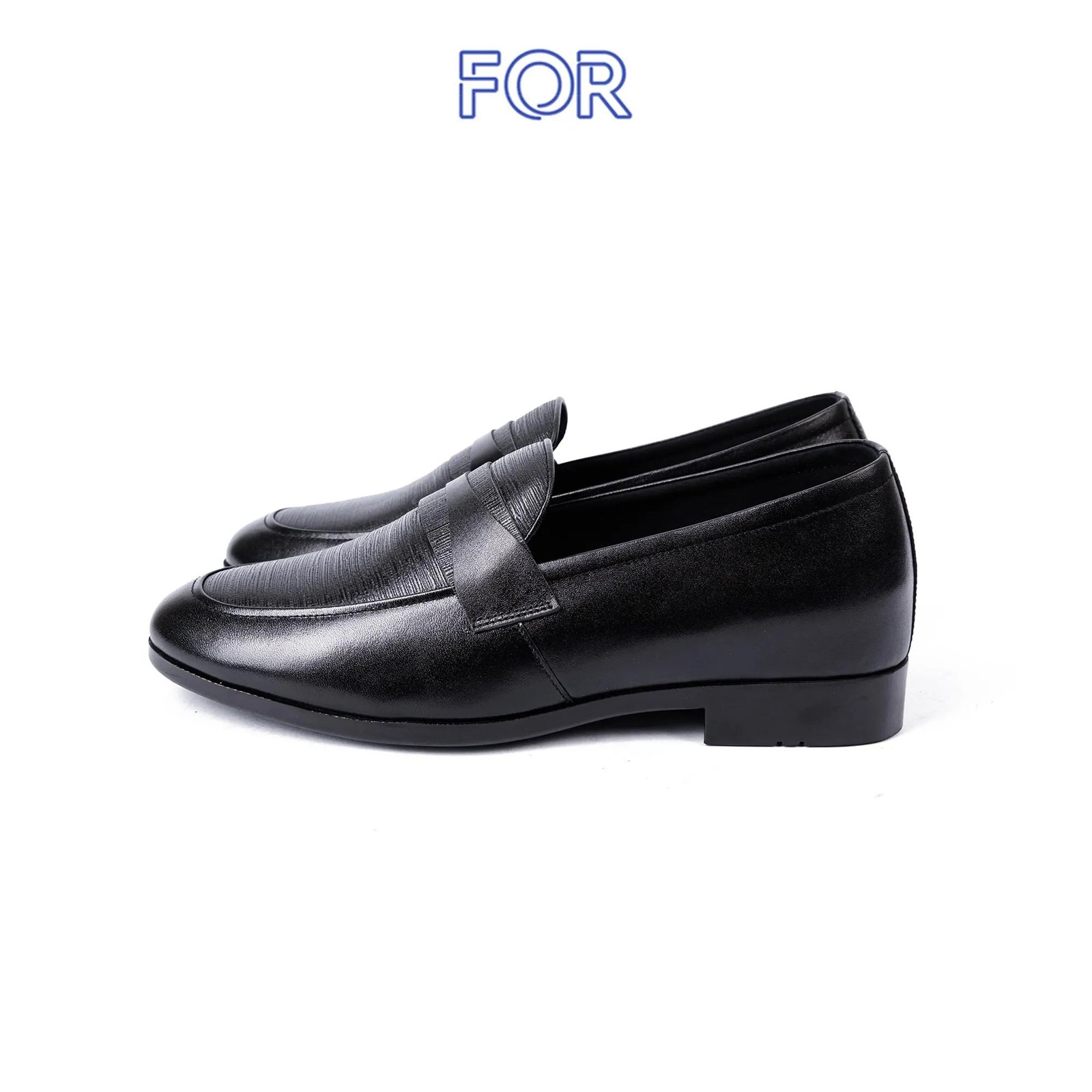 Giày lười Penny Loafer da bò vân xước tăng chiều cao cho chú rể