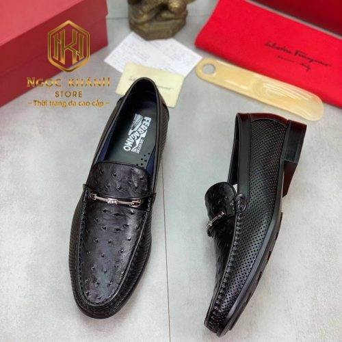 Giày lười Salvatore Ferragamo họa tiết chấm bi