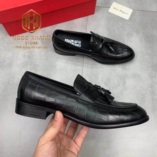 giày lười Salvatore Ferragamo nam đính nơ
