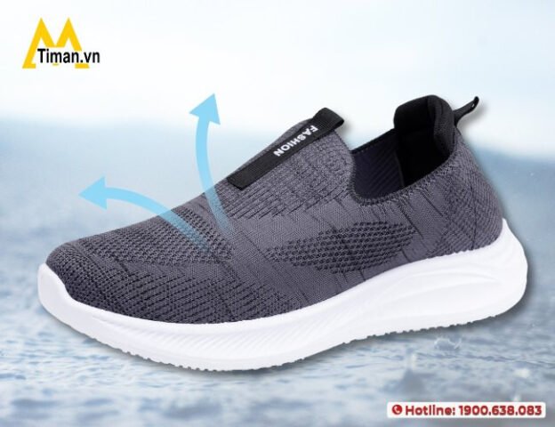 Giày lưới thoáng khí nam với thiết kế lỗ thoát khí giúp chân khô ráo, thoải mái
