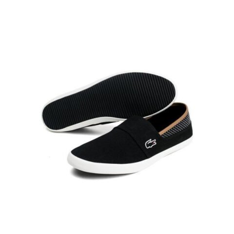 Giày lười vải Lacoste chính hãng màu đen phối đế trắng
