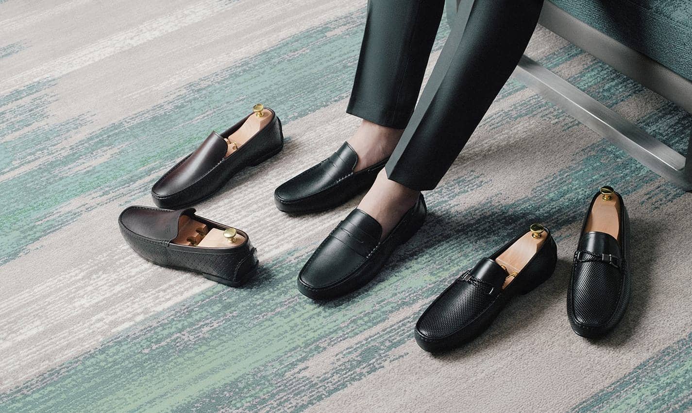 Giày Moccasin da nam đẹp màu be, phong cách thoải mái và phóng khoáng