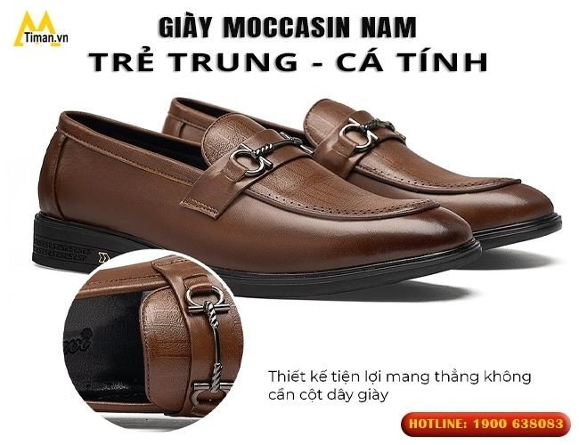 Giày nam phong cách Moccasin trẻ trung