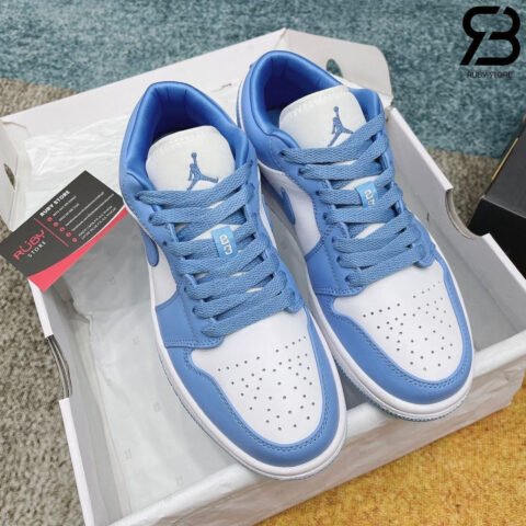 Giày Nike Jordan xanh dương Low UNC phối màu xanh trắng kinh điển