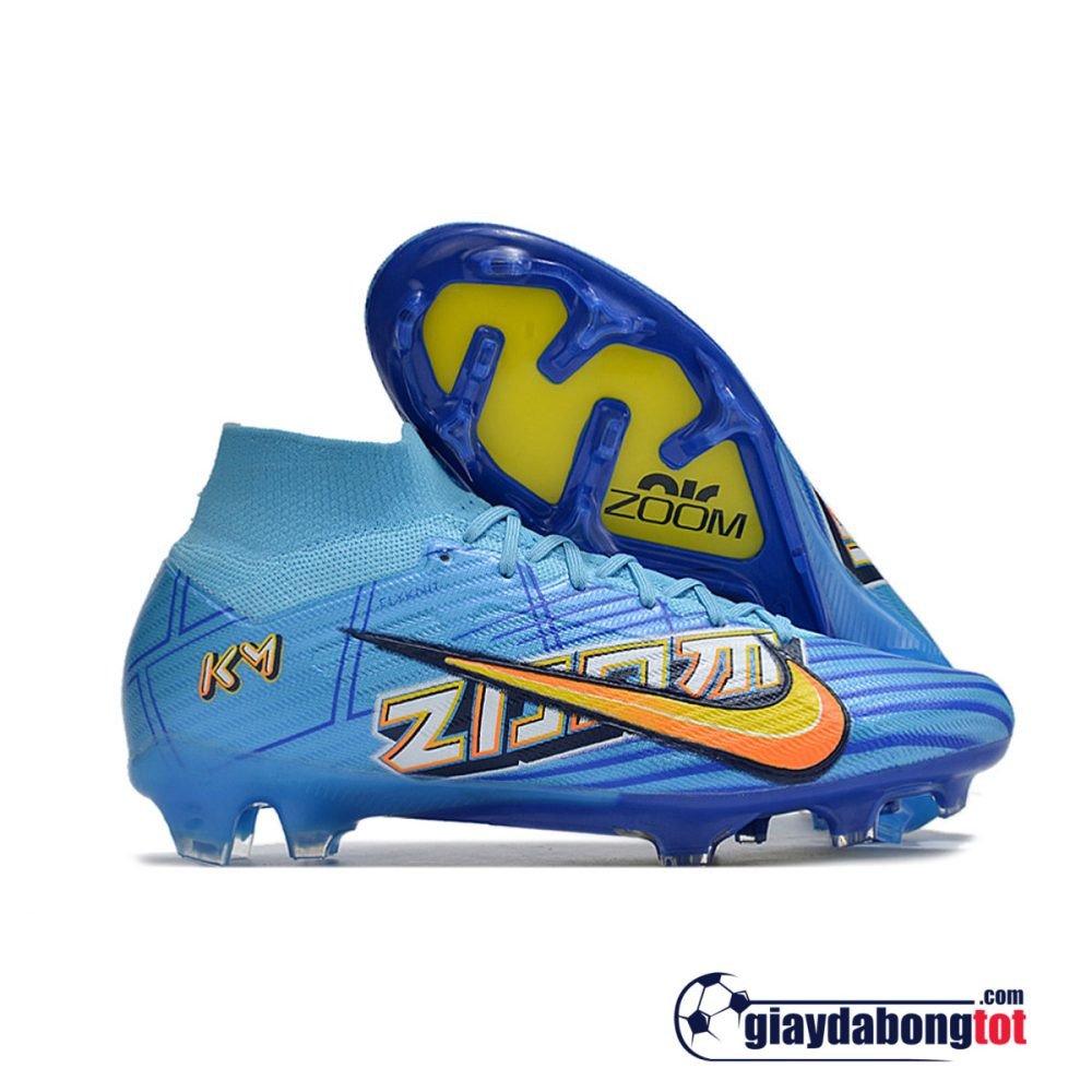 giày nike mercurial superfly 9 elite fg xanh dương vàng mbappe