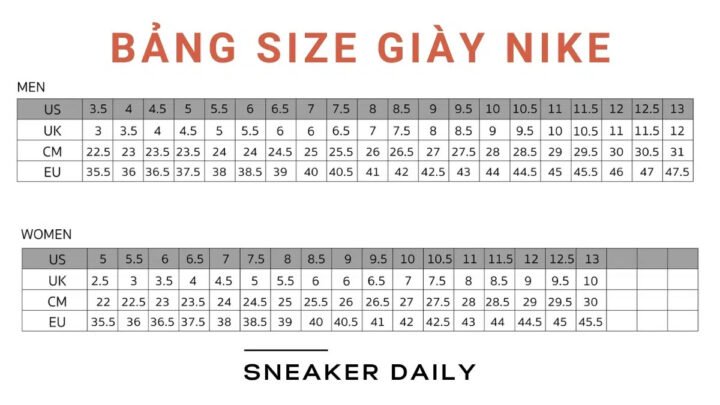 Giày Nike phù hợp cho chân dài 23.5cm