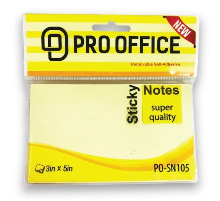 Giấy note vàng Pro Office 3x5 inch, size giấy note vàng được ưa chuộng cho nhiều mục đích.