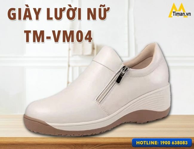 Giày nữ chính hãng TM-VM04 thiết kế khóa kéo tiện lợi mang lên chân êm ái