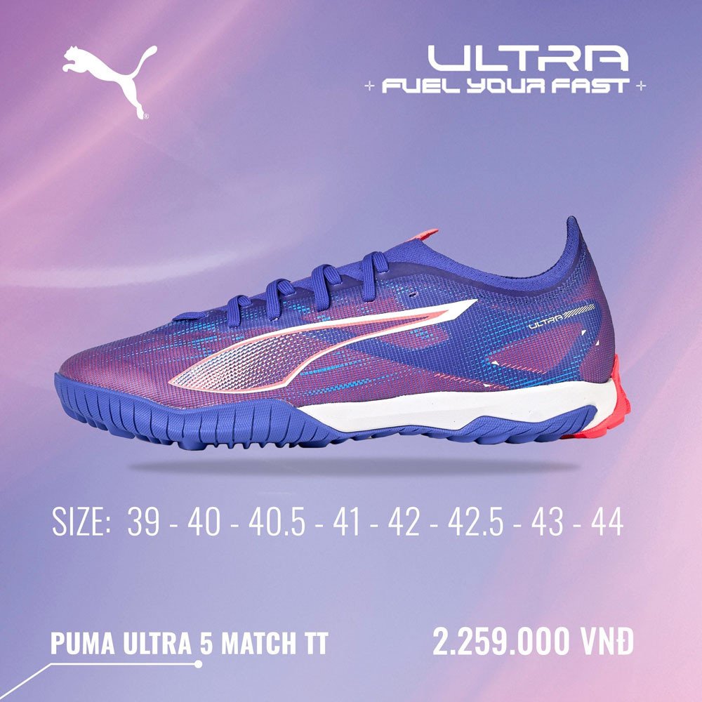 Giày Puma Ultra 5 Match TT màu tím than