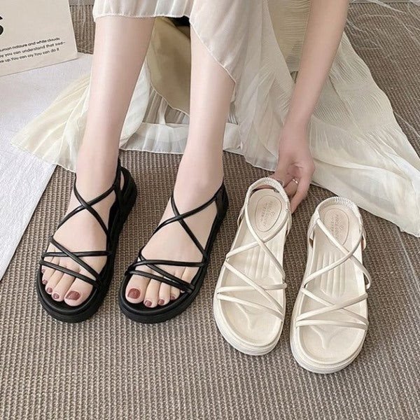 Giày sandal nữ đan chéo dây mảnh nữ tính phù hợp cho nữ sinh cấp 2