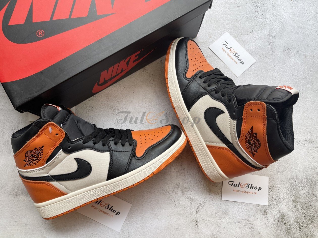 Giày sneaker hot 2024 Jordan 1 SBB High với tông màu cam nổi bật