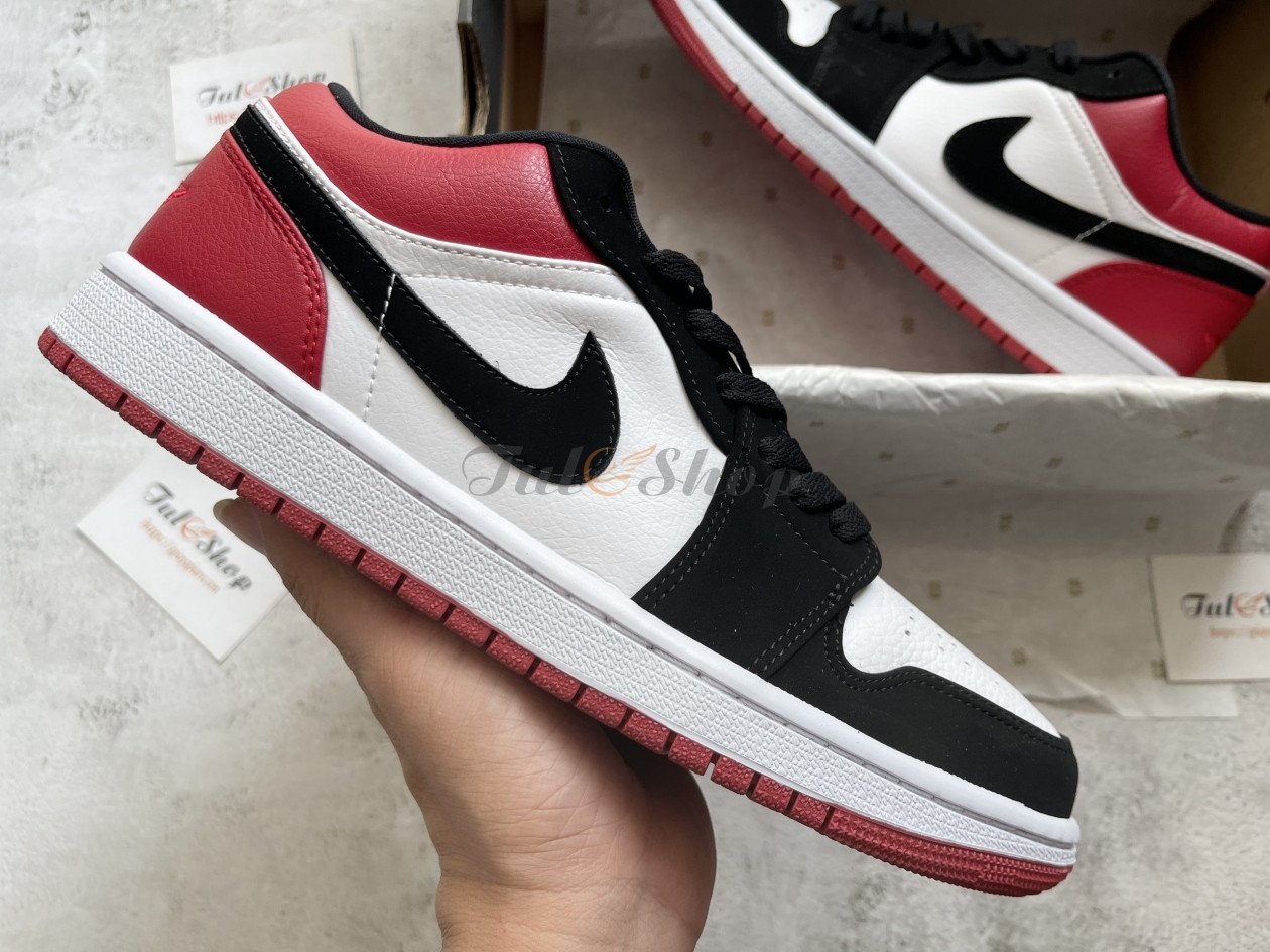 Giày sneaker hot 2024 NIKE AIR JORDAN 1 LOW 'BLACK TOE' với phối màu trẻ trung
