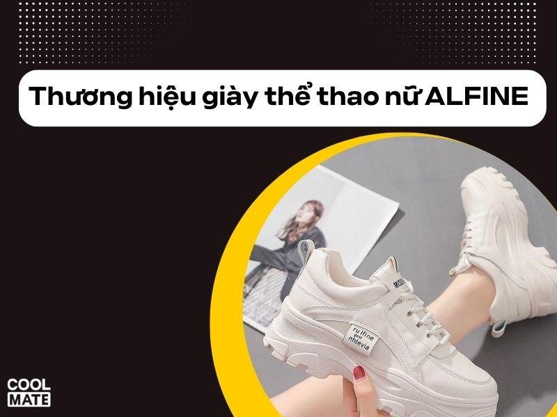 Giày sneaker nữ ALFINE màu trắng đế cao