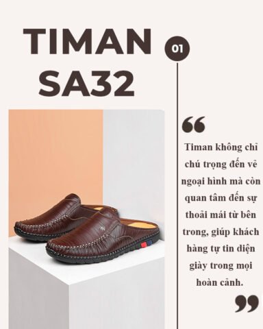 Giày sục nam hàng hiệu SA32 màu nâu trên nền trắng, lựa chọn hoàn hảo cho phái mạnh.