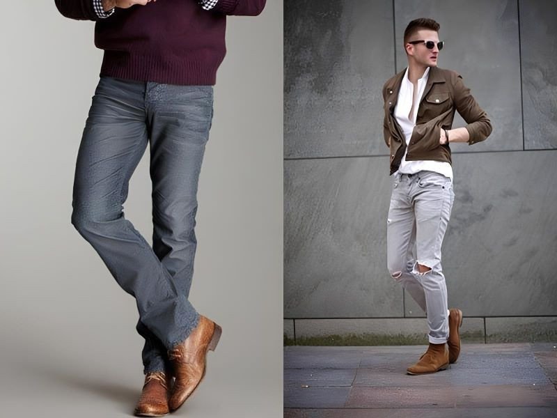 Giày tây Loafer màu nâu dễ dàng kết hợp với nhiều kiểu quần jean