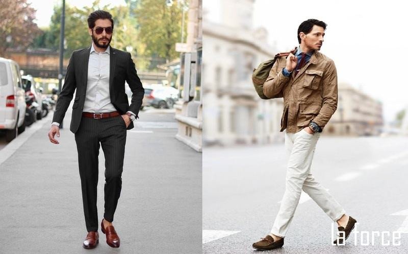 Giày tây nâu đi với quần gì và thắt lưng cùng tông