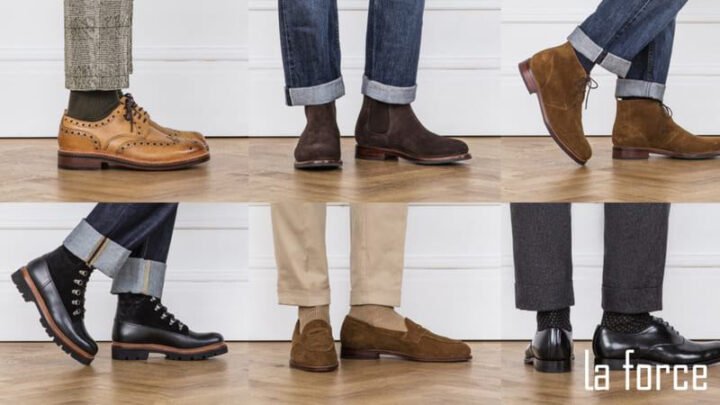 Giày tây nâu phối đồ cùng quần jeans đen tạo vẻ ngoài năng động