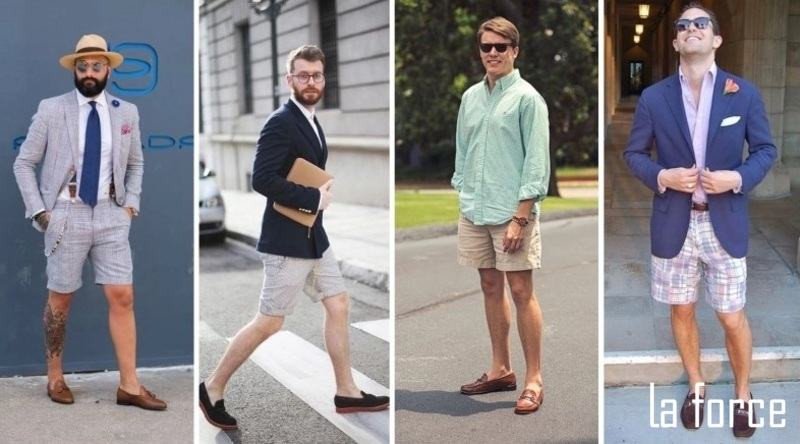 Giày tây nâu phối đồ mùa hè cùng quần short cá tính