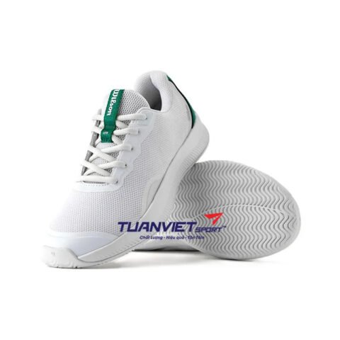 Giày tennis Wilson nữ Intrigue Lite màu trắng xanh lá thiết kế ôm chân