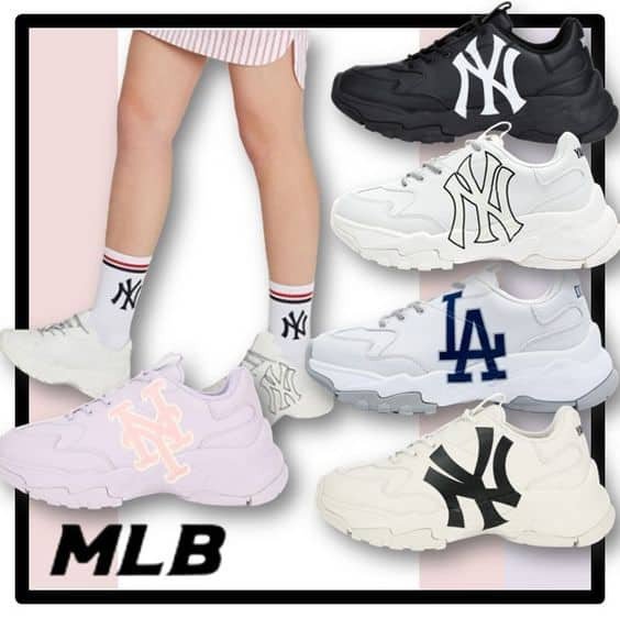 Giày thể thao đôi MLB Casual Couple Shoes với logo đội bóng chày.