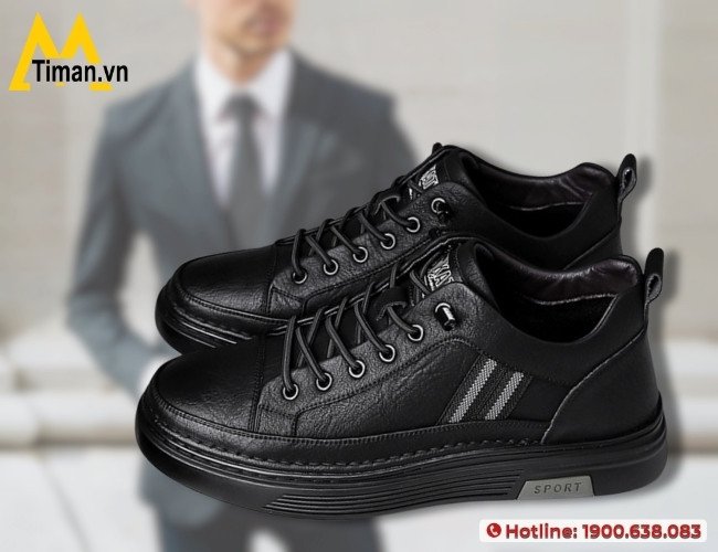 Giày thể thao nam độn đế phối cùng phong cách lịch lãm hiện đại