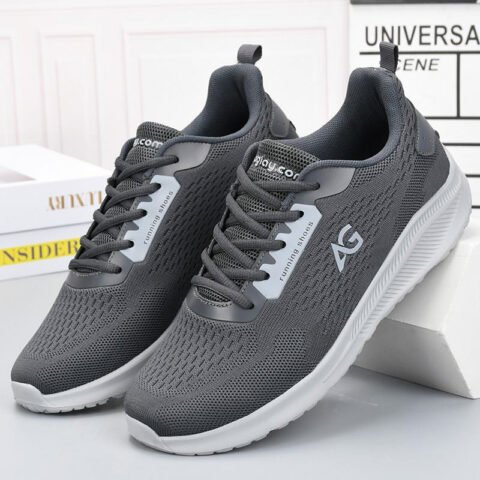 Giày thể thao nam siêu nhẹ với thân vải dệt kim thoáng khí, ôm chân, tăng sự thoải mái khi vận động