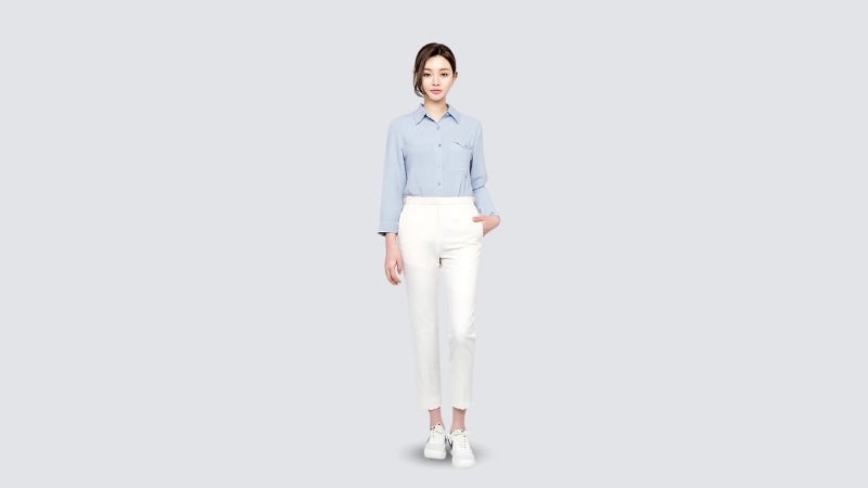 Giày thể thao nữ phối cùng quần tây thanh lịch