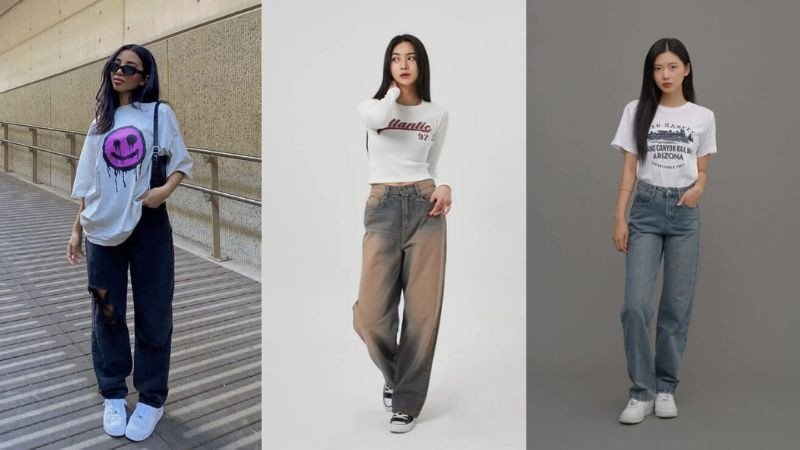 Giày thể thao nữ phối với quần jeans