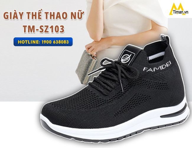 Giày thể thao nữ TM-SZ103 làm từ vải dệt kim thoáng mát bền bỉ