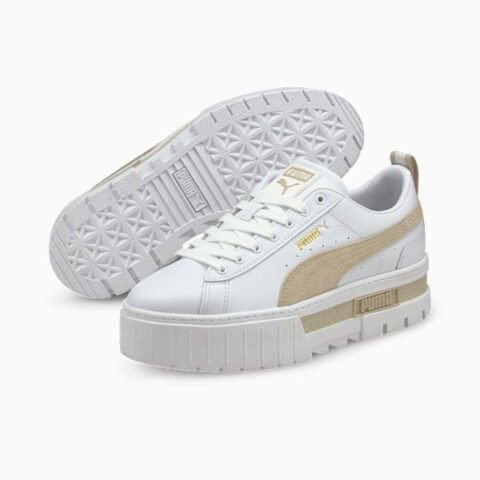 Giày thể thao sneaker nữ Mayze trắng đế cao phong cách cá tính