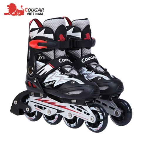 Giày trượt patin Cougar 835L-12 đen dành cho trẻ em 12 tuổi