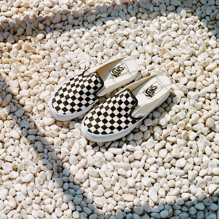 Giày Vans Classic Slip-On Mule Checkerboard đen trắng