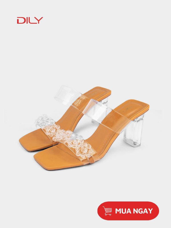 Guốc công sở nữ quai trong đính đá AA0394