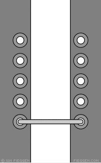 Hình ảnh động minh họa cách buộc dây giày tây 3 lỗ kiểu đan chéo phá cách