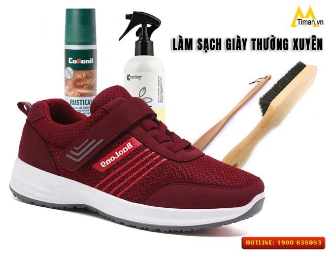 Hình ảnh giày thể thao nữ được làm sạch định kỳ giúp duy trì độ bền đẹp