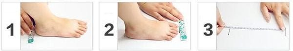 Hình ảnh hướng dẫn đo chân để chọn size giày trượt patin có đèn