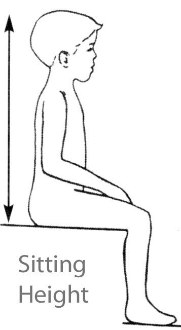 Hình ảnh minh họa cách đo chiều cao ngồi một cách chính xác, là bước quan trọng để xác định kích thước chân và chọn cỡ giày phù hợp.