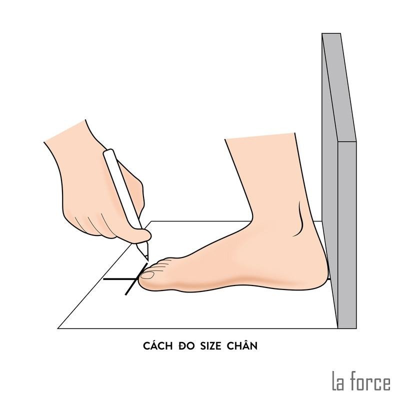 Hình ảnh minh họa đo chân để chọn size giày UK cho bé