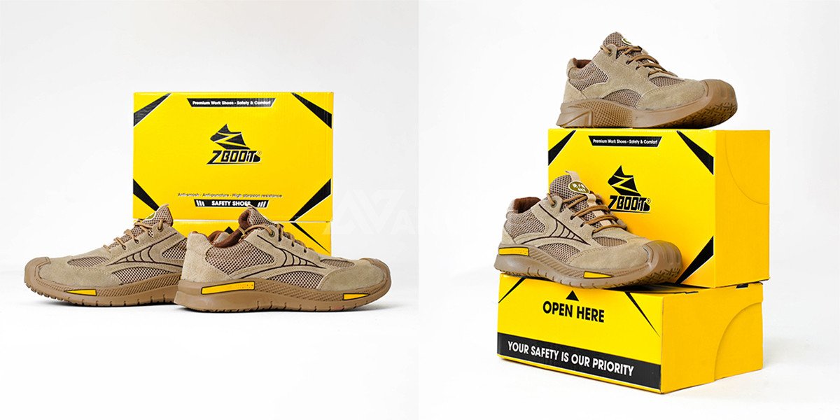 Hình ảnh mũi sắt bảo vệ bên trong giày bảo hộ lao động, chống dập ngón hiệu quả