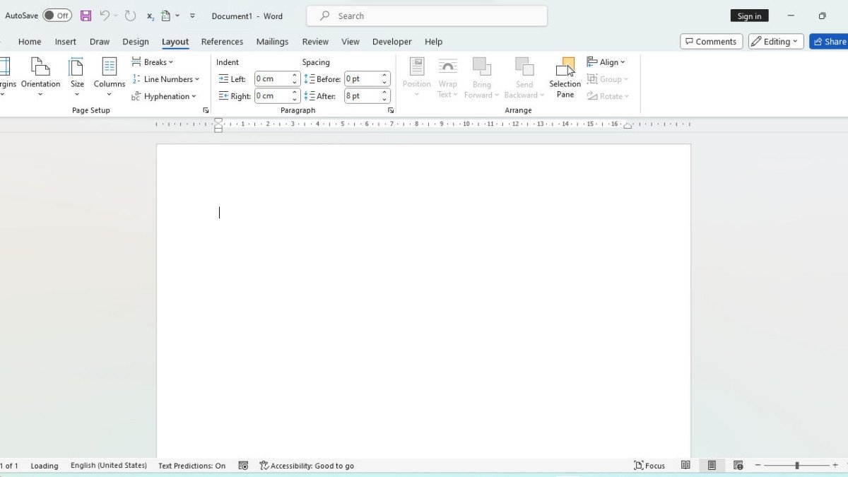 Hộp thoại Page Setup để cài đặt size giấy A4 trong Word các phiên bản 2007-2016