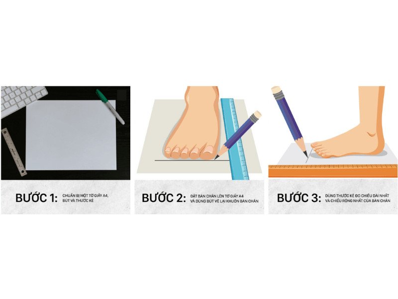Hướng dẫn các bước đo size chân tại nhà đơn giản