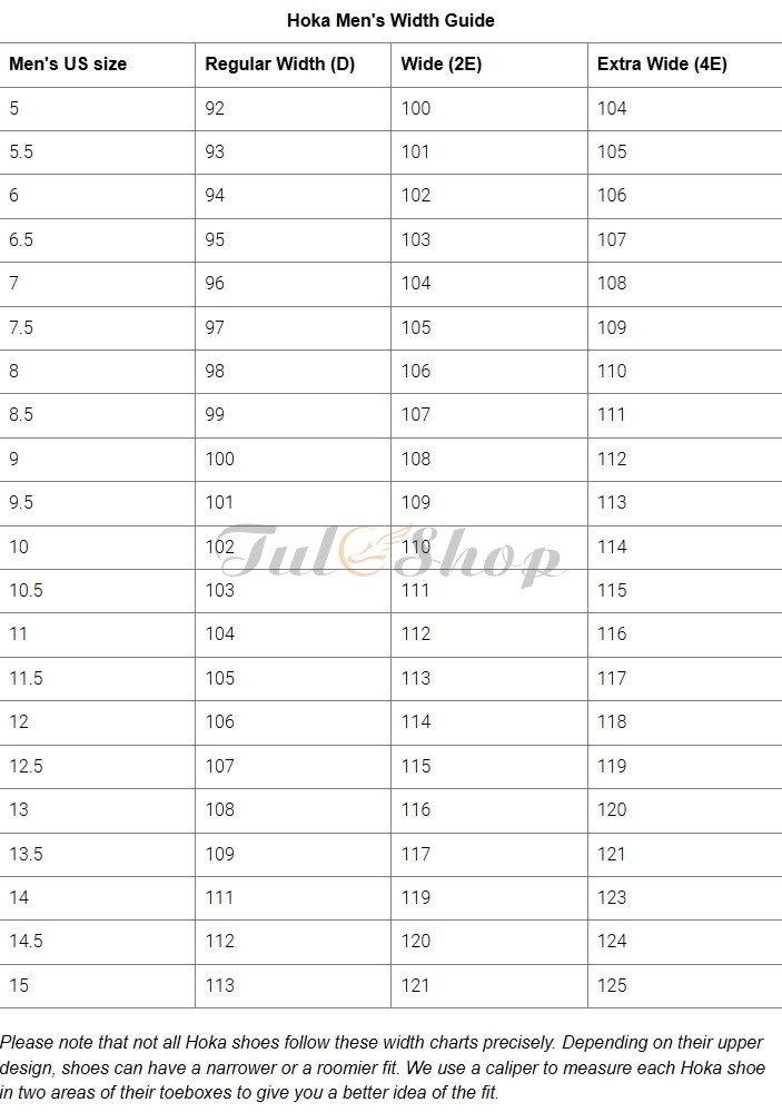 Hướng dẫn chọn chiều rộng giày Hoka cho nam, yếu tố quan trọng bên cạnh size giày us uk