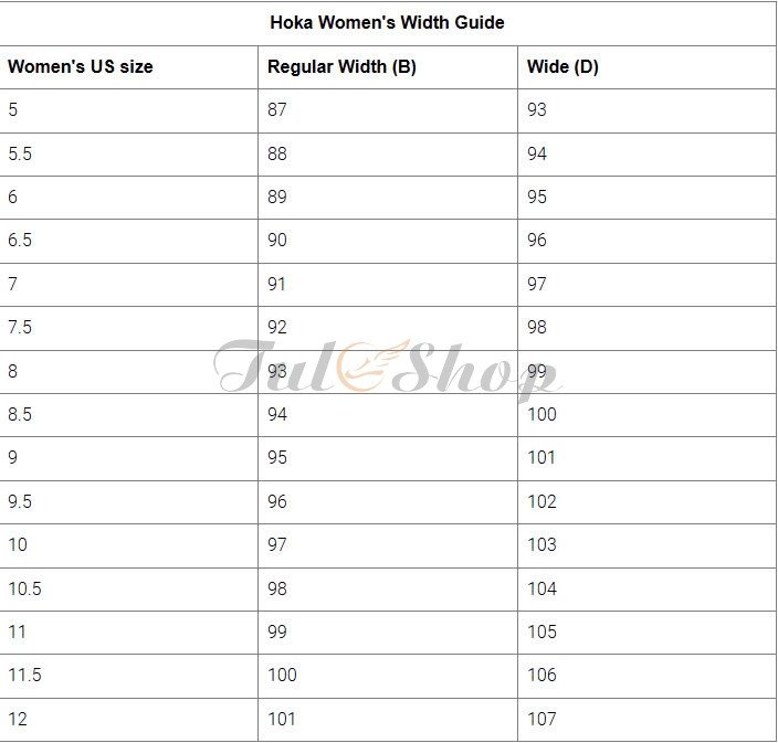 Hướng dẫn chọn chiều rộng giày Hoka cho nữ, giúp tối ưu sự thoải mái khi chọn size giày us uk