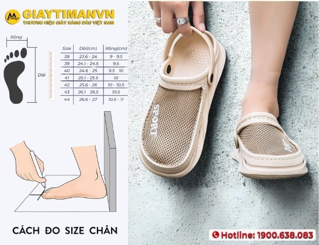 Hướng dẫn đo chân chính xác để chọn size dép nam vừa vặn và thoải mái.