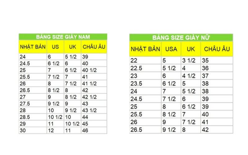 Hướng dẫn quy đổi size giày chạy bộ Adidas chuẩn Nhật Bản