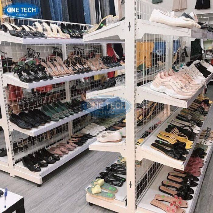 Kệ siêu thị trưng bày giày dép đa năng