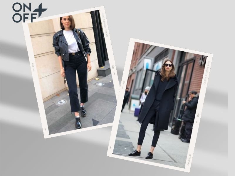 Kết hợp giày oxford nữ với áo khoác dài trench coat sang trọng