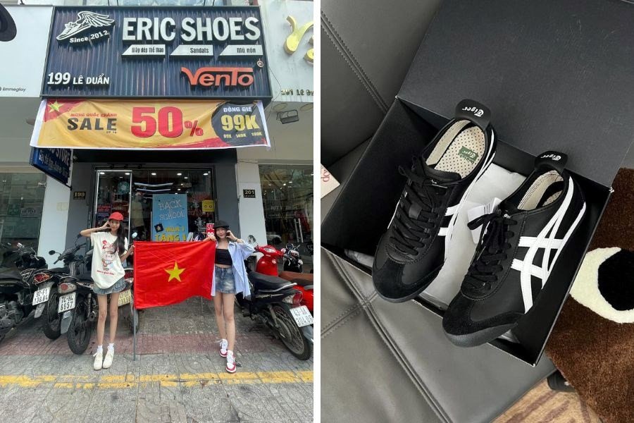 Khách hàng đang trải nghiệm mua sắm tại Eric Shoes, một địa chỉ giày thể thao Đà Nẵng uy tín với nhiều ưu đãi.