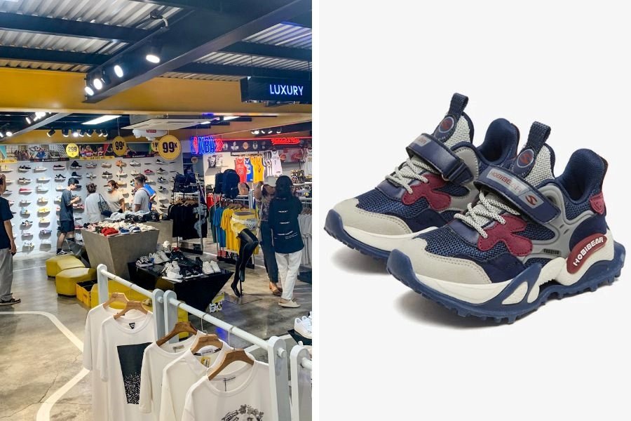 Không gian mua sắm giày sneaker nam tại Fandy Store Đà Nẵng với đa dạng mẫu mã và thương hiệu
